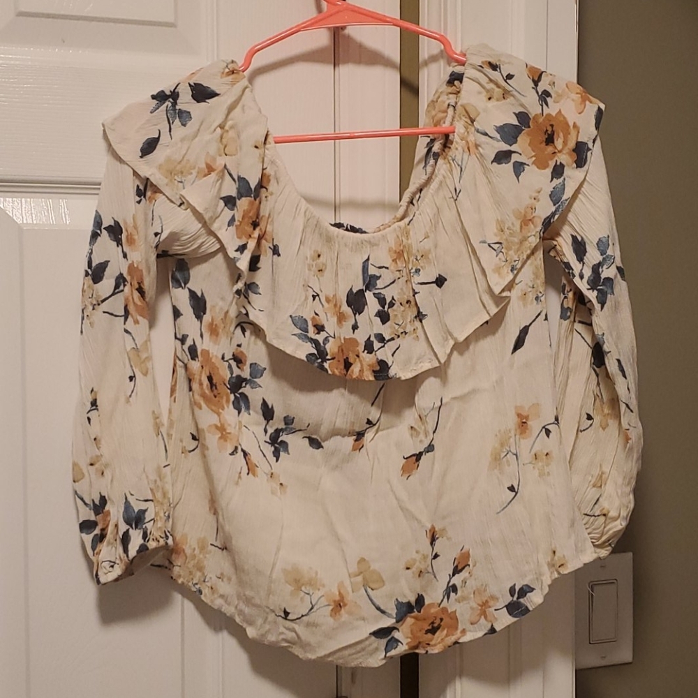 Blue Blush Off the shoulder Blouse